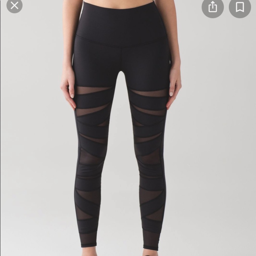 Lululemon Wunder Under High Rise Tech Mesh Leggings